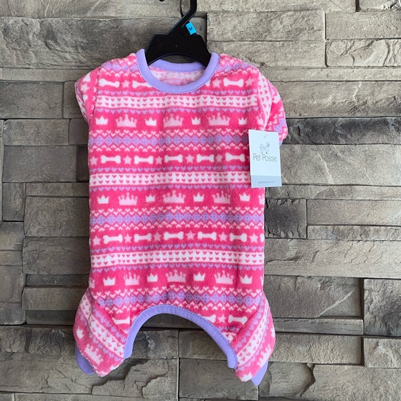 💕Pet Posse Fleece Dog Pajamas Size Medium - Picture 1 of 4